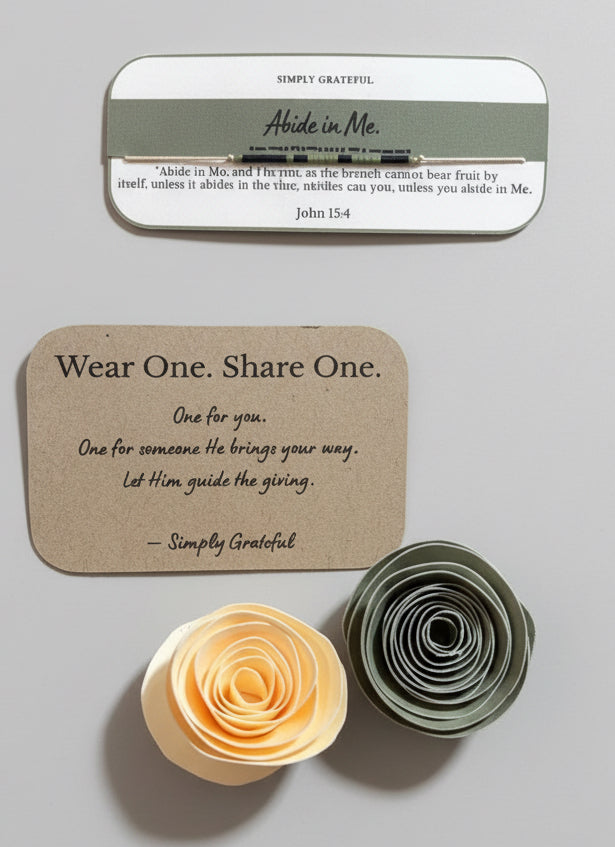 Morse Code Bracelet Bundle- Secret Message Bracelet + 7 Matching Verse Cards