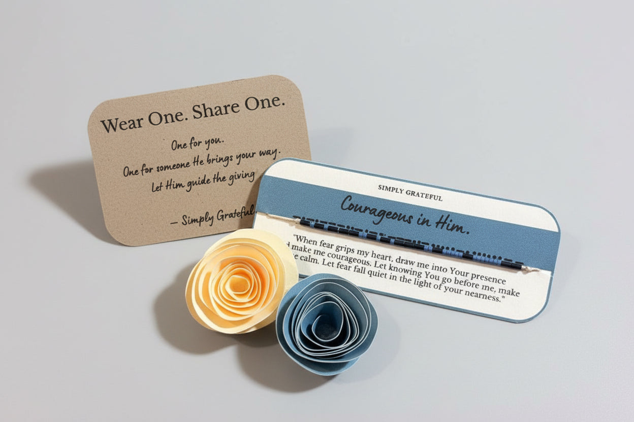 Morse Code Bracelet Bundle- Secret Message Bracelet + 7 Matching Verse Cards