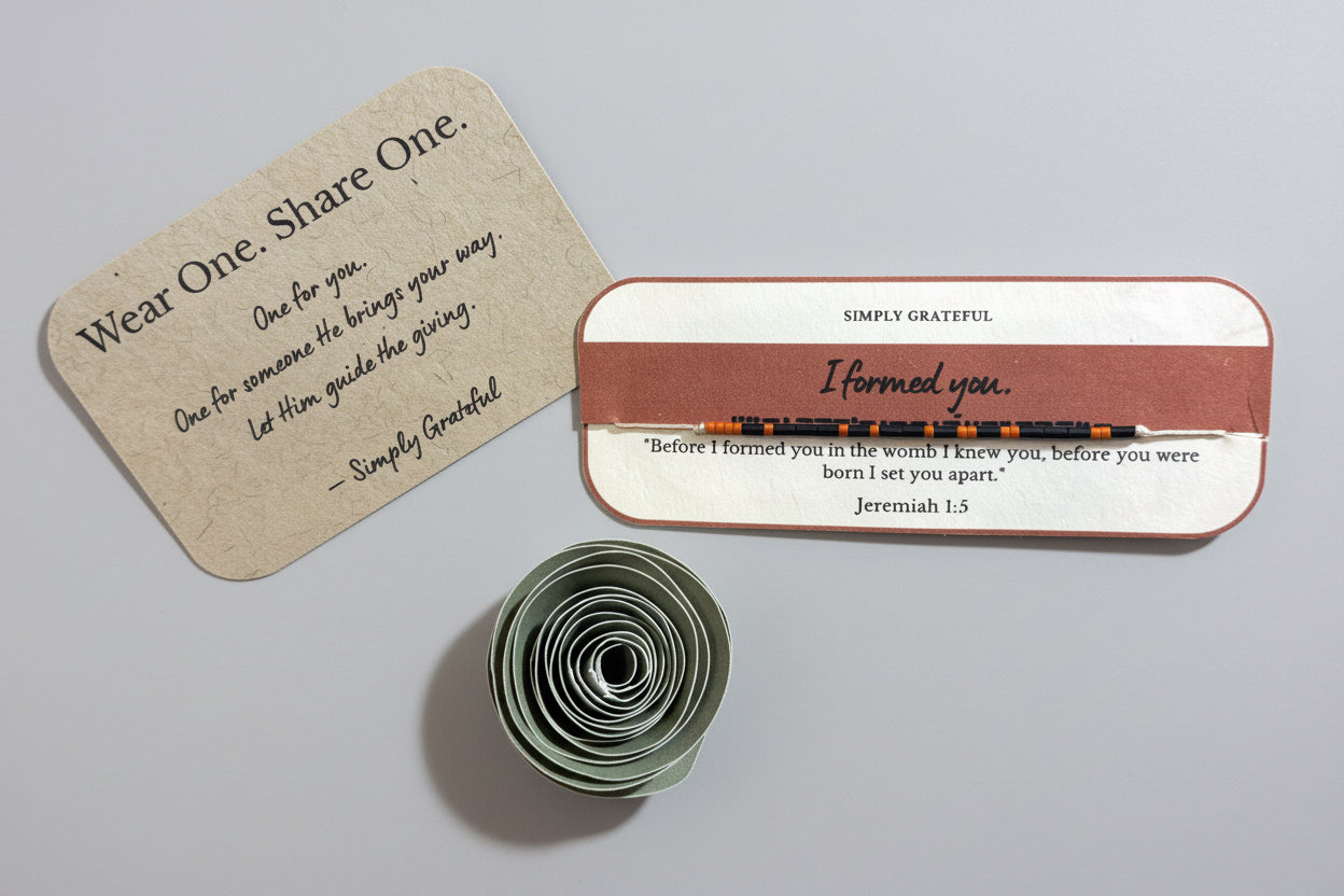 Morse Code Bracelet Bundle- Secret Message Bracelet + 7 Matching Verse Cards