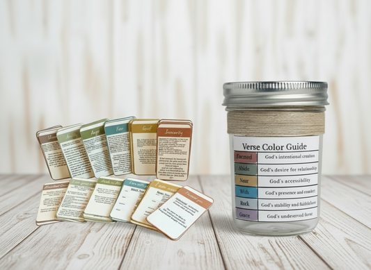 Bible Verse Jar-42 Verse Cards + Summaries-Dig Deeper Into God’s Word